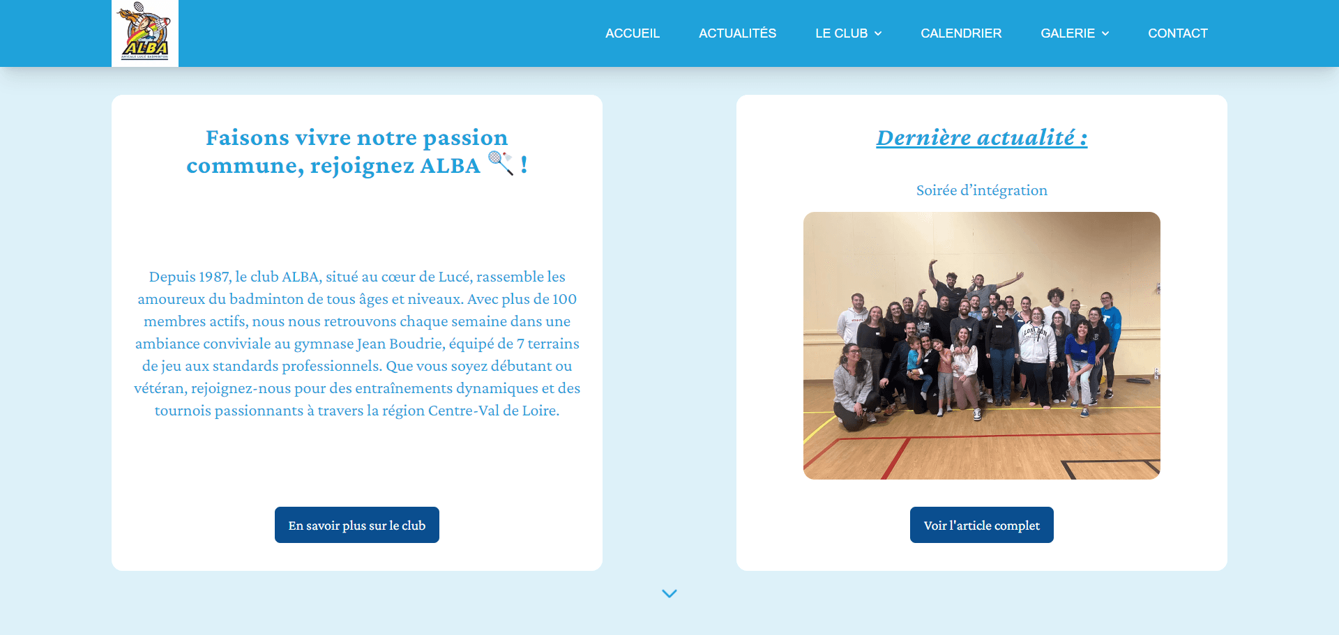 Site vitrine pour le club de badminton de lucé (28)